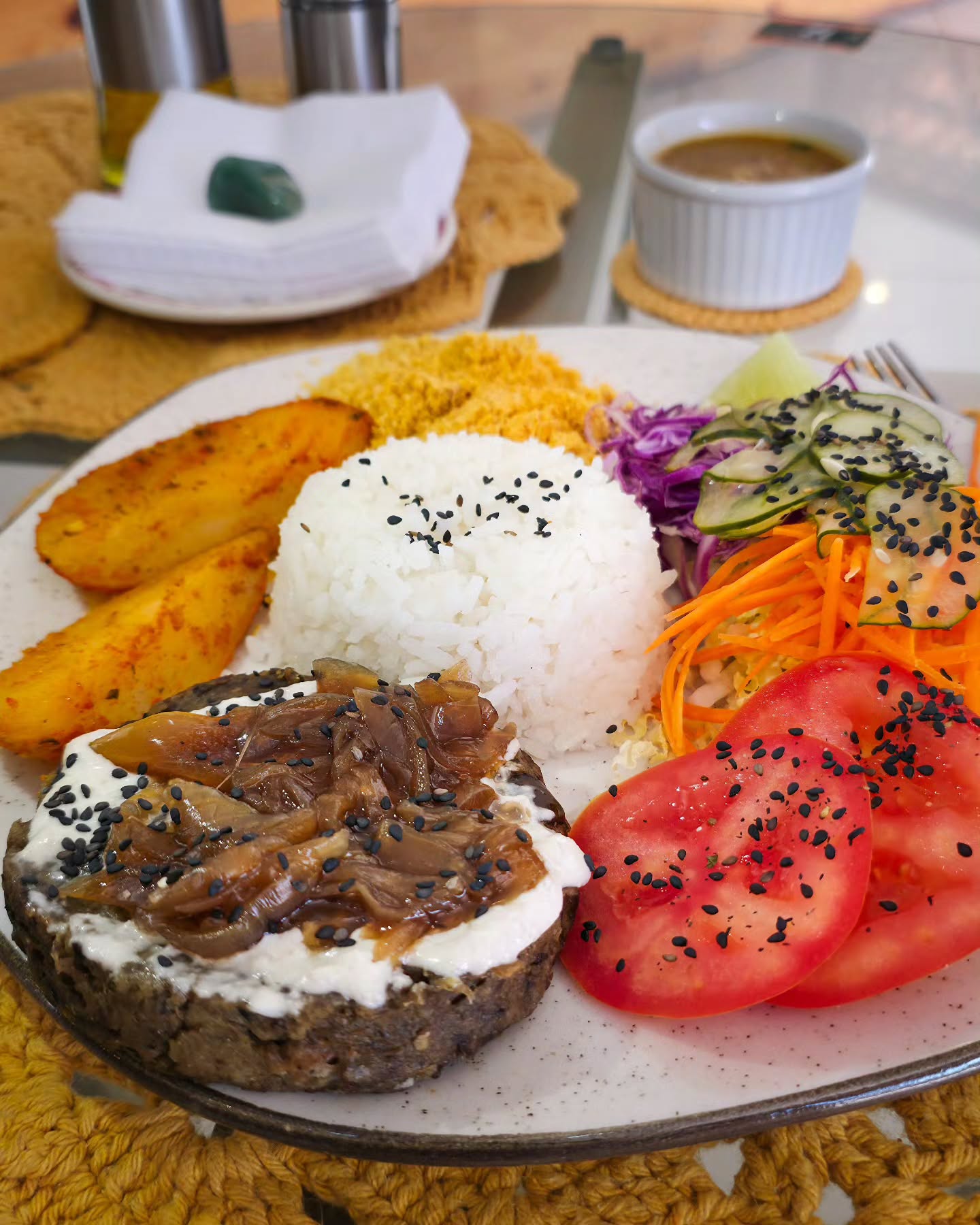 Alimentação vegetariana servida durante o seminário